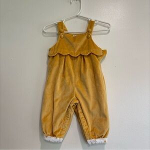 Rachel Zoe overalls scalloped edge golden mustard yellow 3-6 months spring